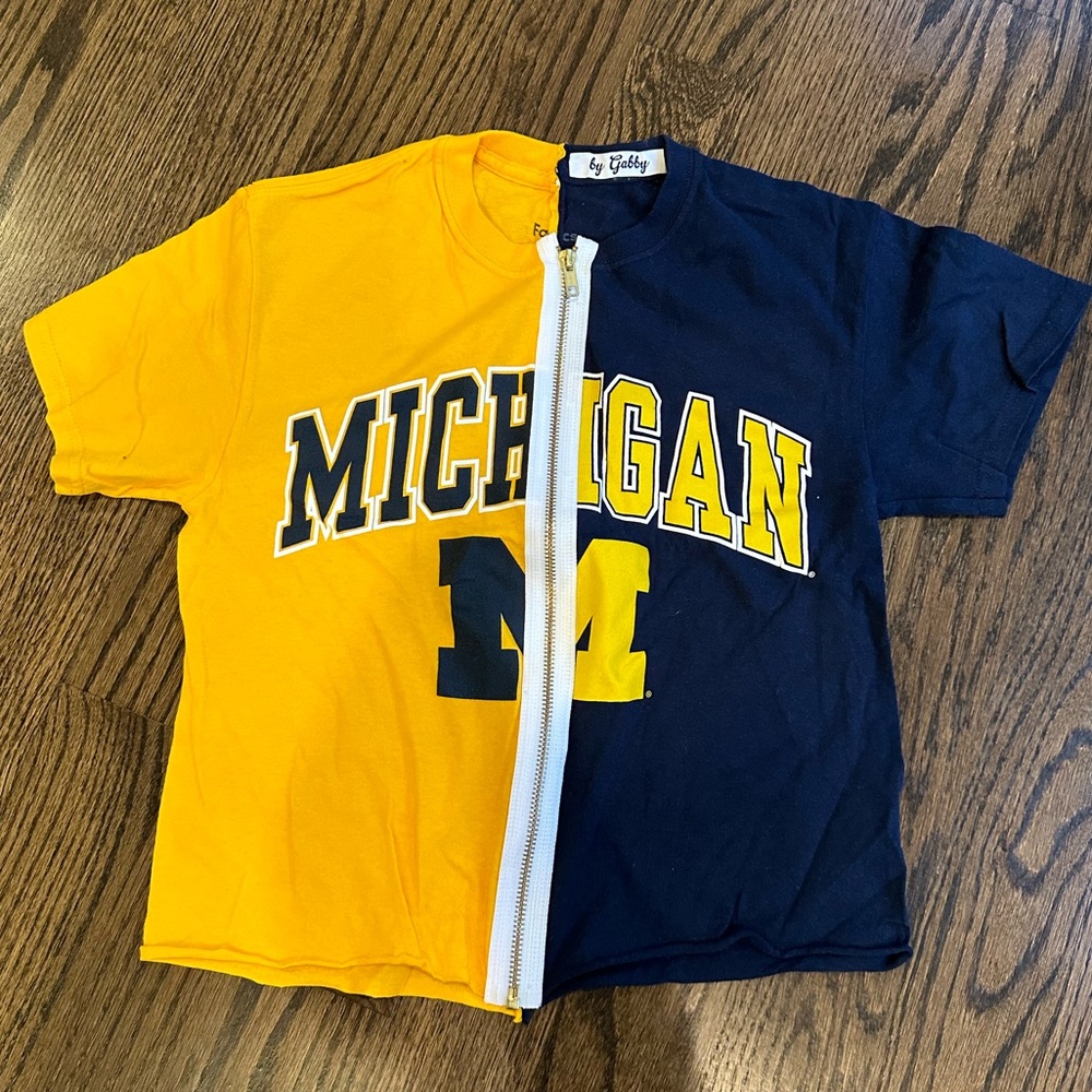 Michigan 2-tone zip up short sleeve